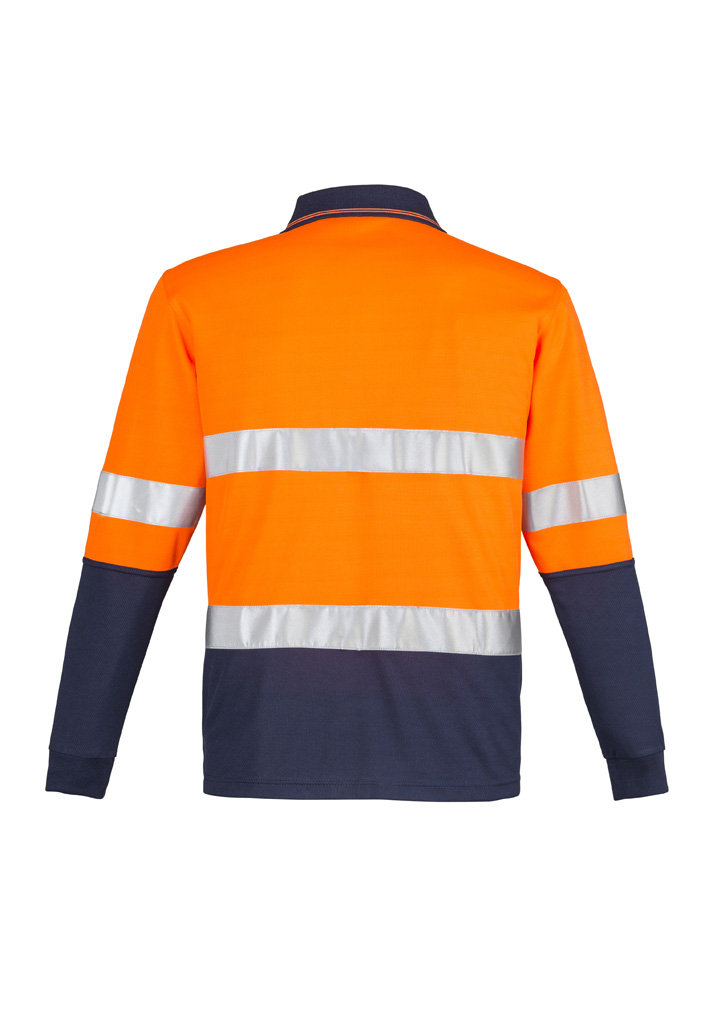 Mens Hi Vis Spliced Long Sleeve Polo - Hoop Taped - Image 3
