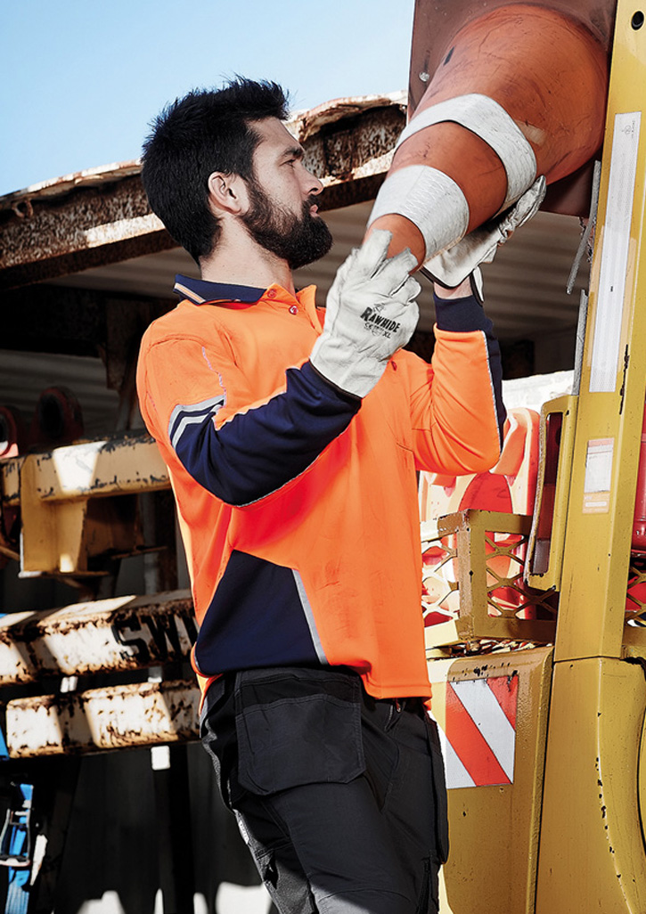 Mens Hi Vis Squad Long Sleeve Polo - Image 4
