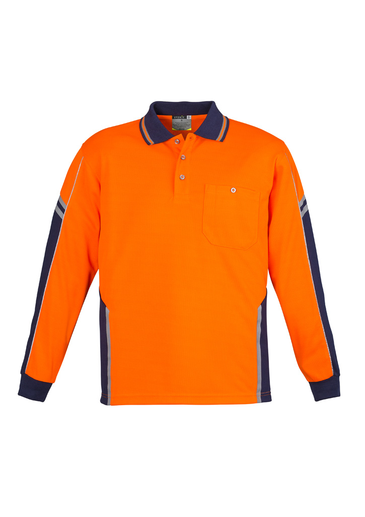 Mens Hi Vis Squad Long Sleeve Polo - Image 5