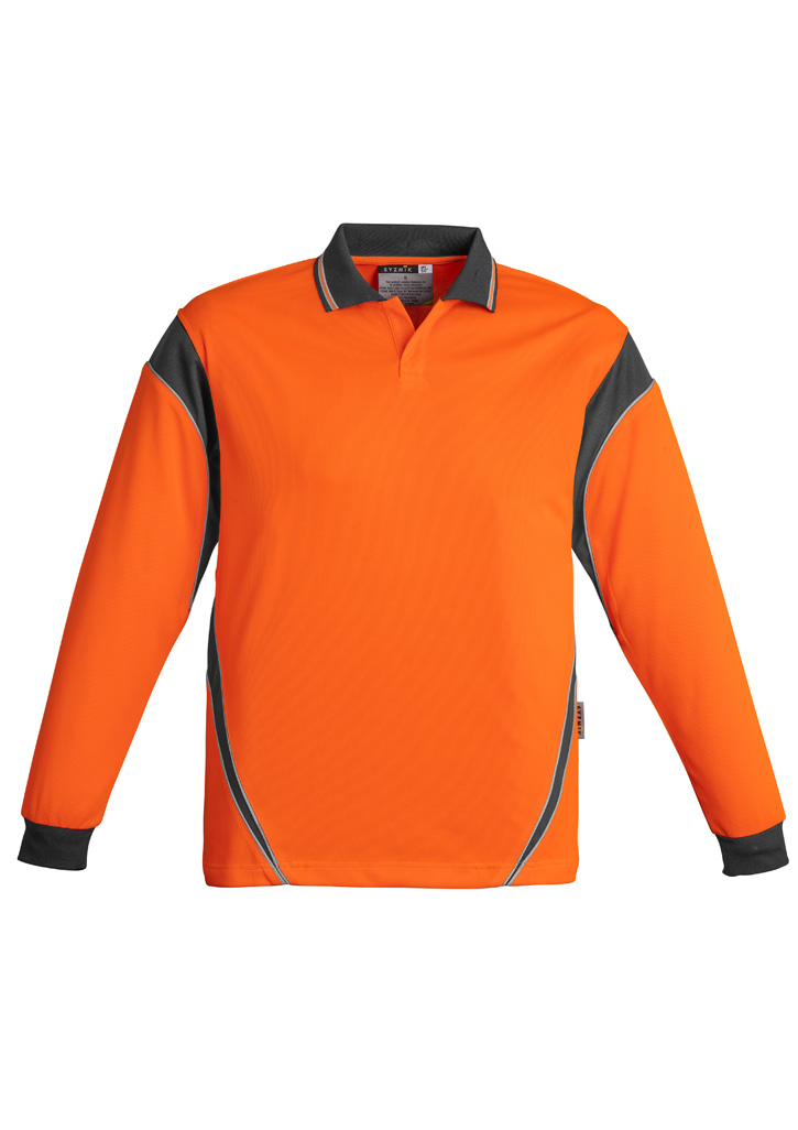 Mens Hi Vis Aztec Long Sleeve Polo - Image 9