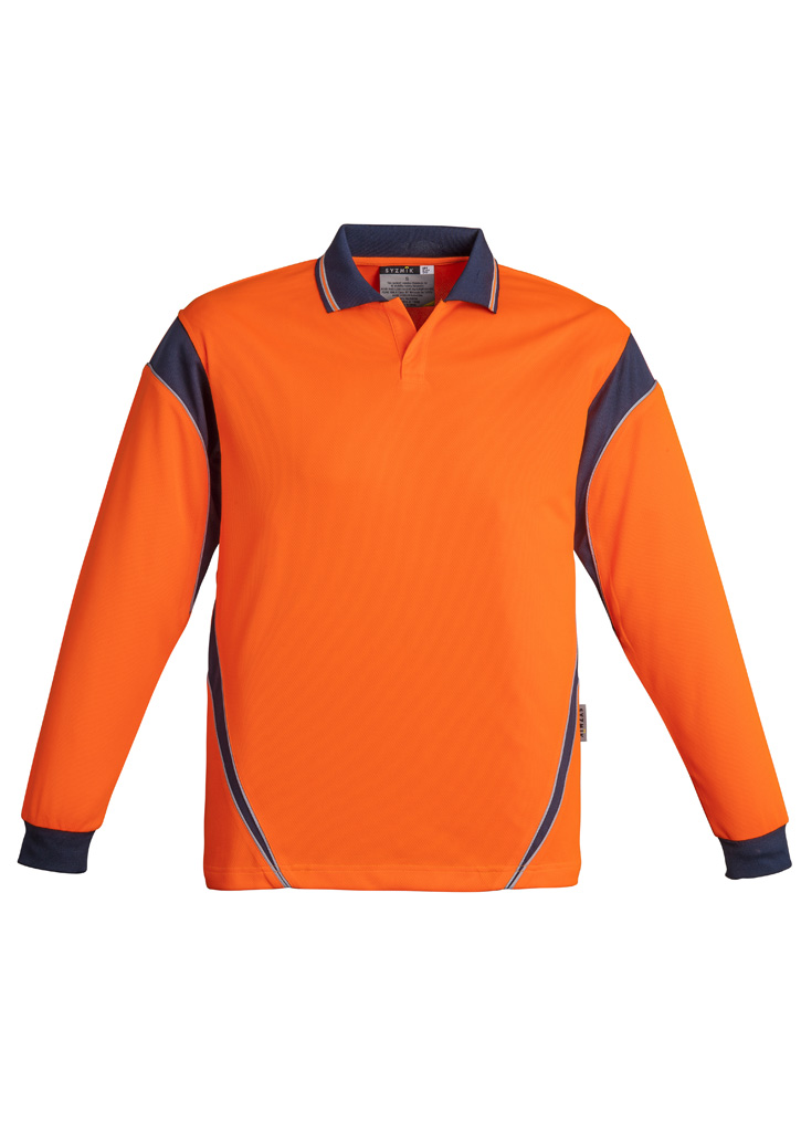 Mens Hi Vis Aztec Long Sleeve Polo - Image 7