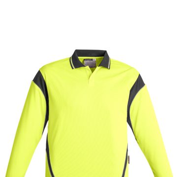 Mens Hi Vis Aztec Long Sleeve Polo