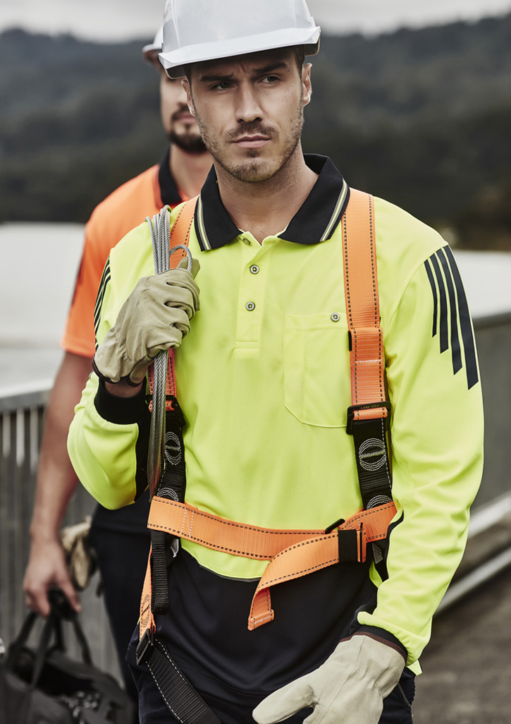Mens Hi Vis Flux Long Sleeve Polo - Image 13