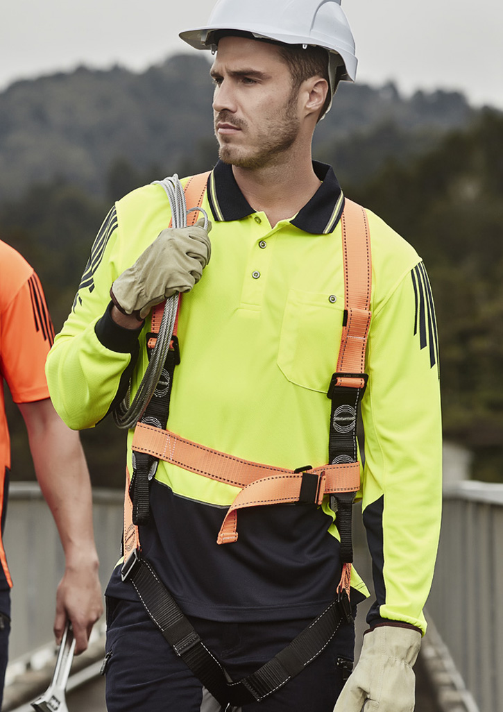Mens Hi Vis Flux Long Sleeve Polo - Image 14