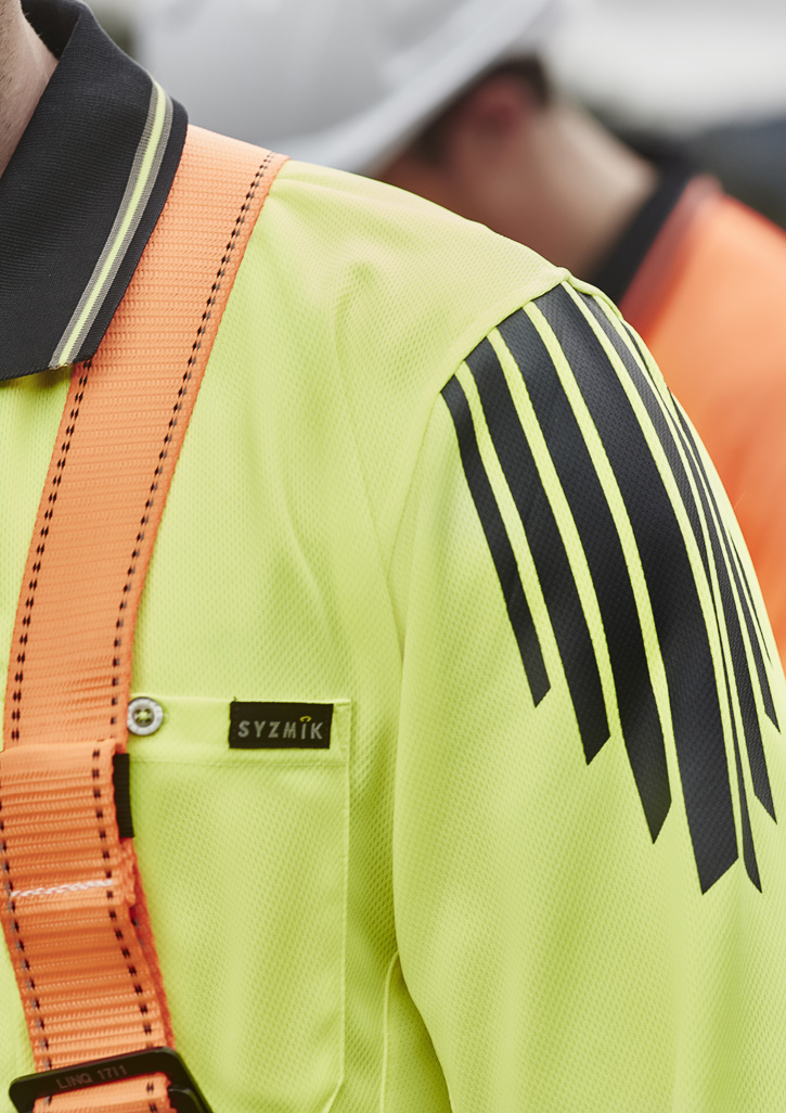 Mens Hi Vis Flux Long Sleeve Polo - Image 15