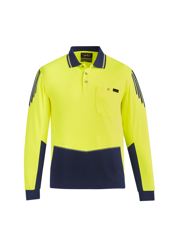 Mens Hi Vis Flux Long Sleeve Polo - Image 18
