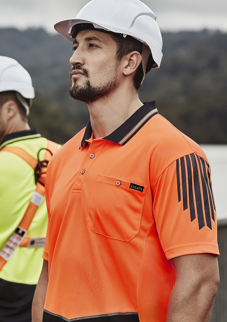 Mens Hi Vis Flux Short Sleeve Polo