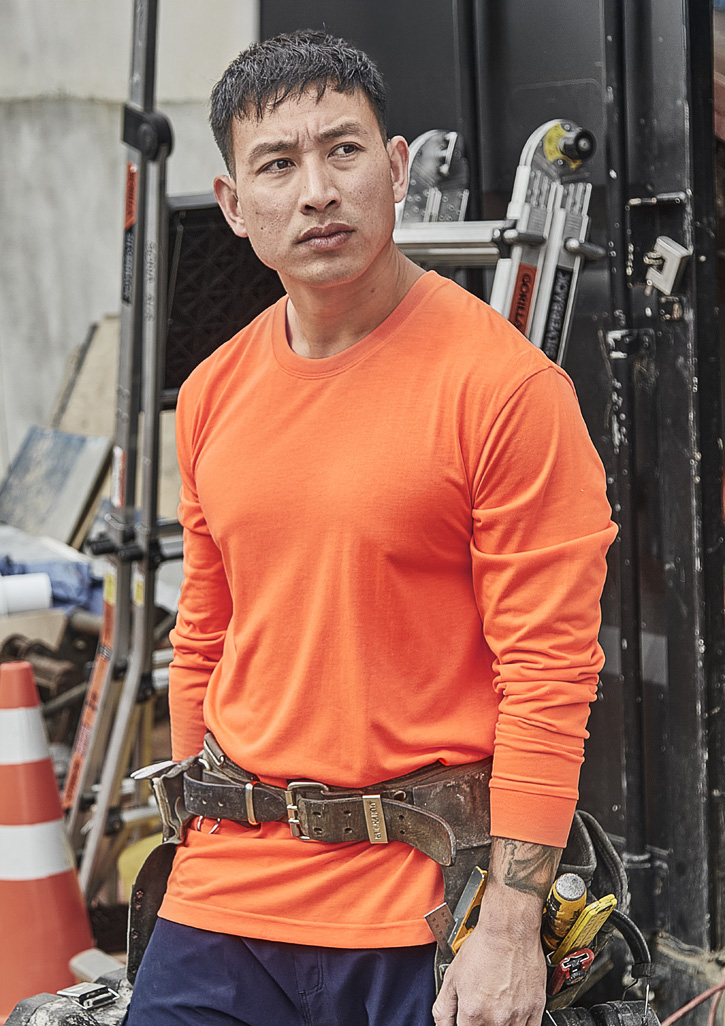 Mens Hi Vis Long Sleeve Tee - Image 7