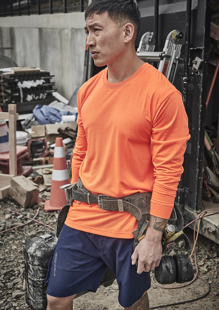 Mens Hi Vis Long Sleeve Tee - Image 9
