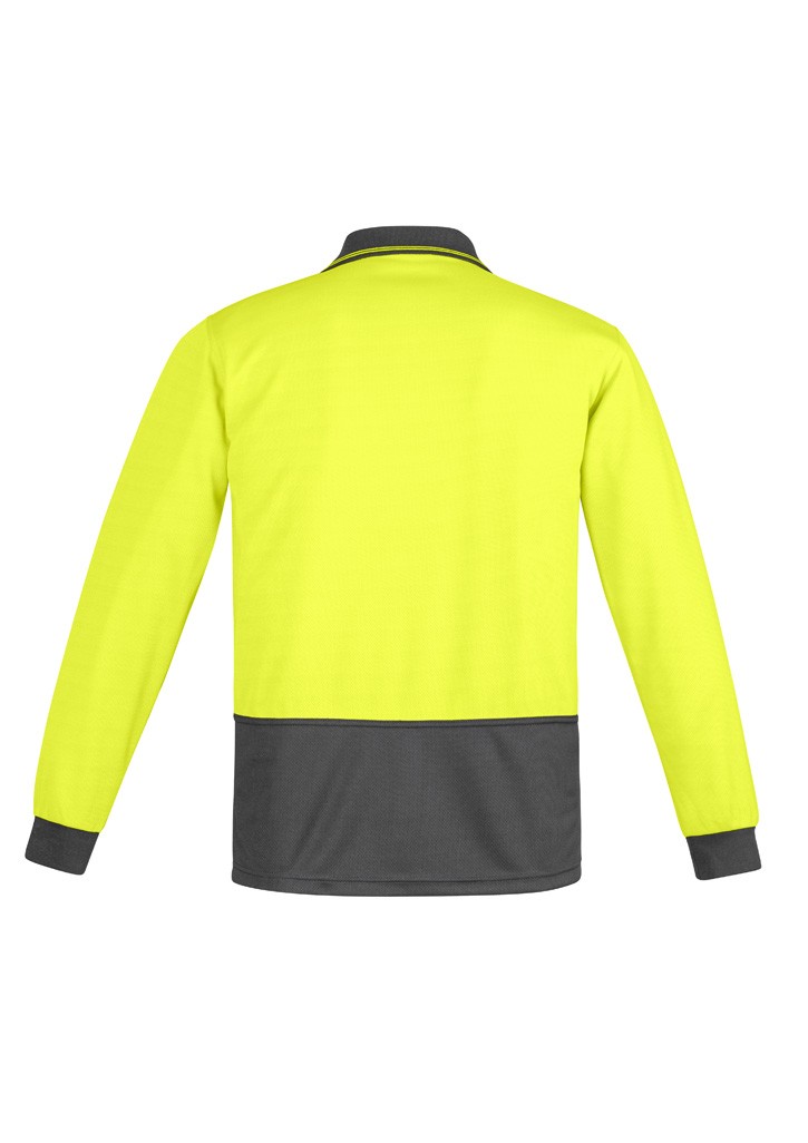 Mens Hi Vis Comfort Back Long Sleeve Polo - Image 7