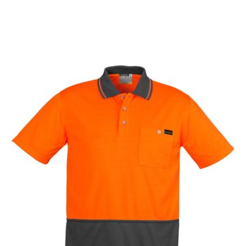 Mens Hi Vis Comfort Back Short Sleeve Polo