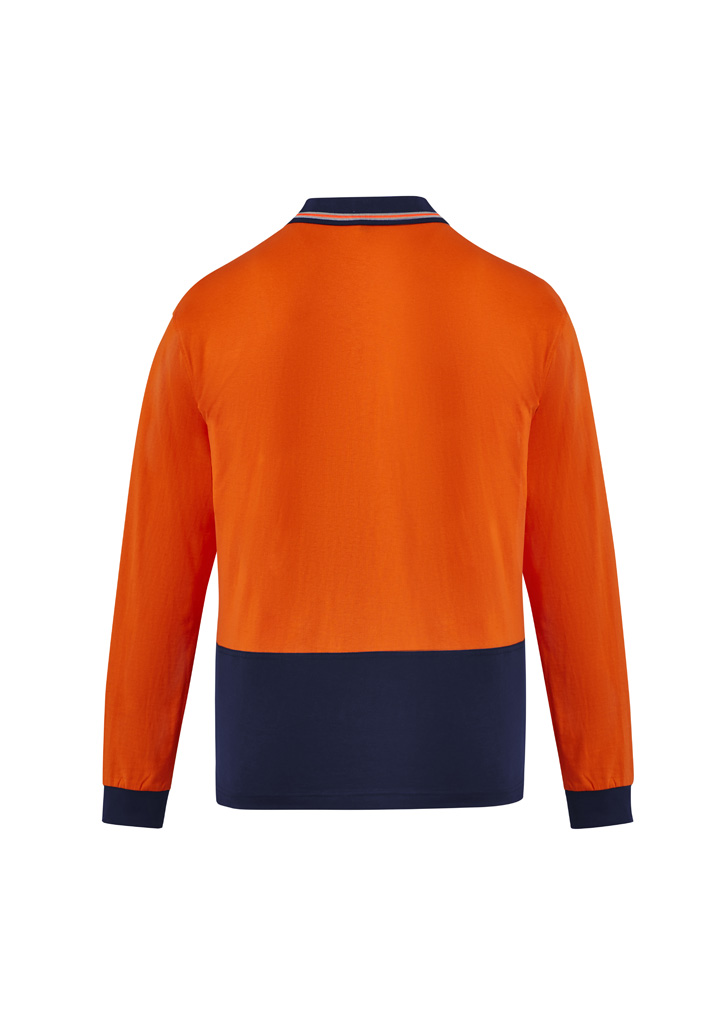 Mens Hi Vis Cotton Long Sleeve Polo - Image 3