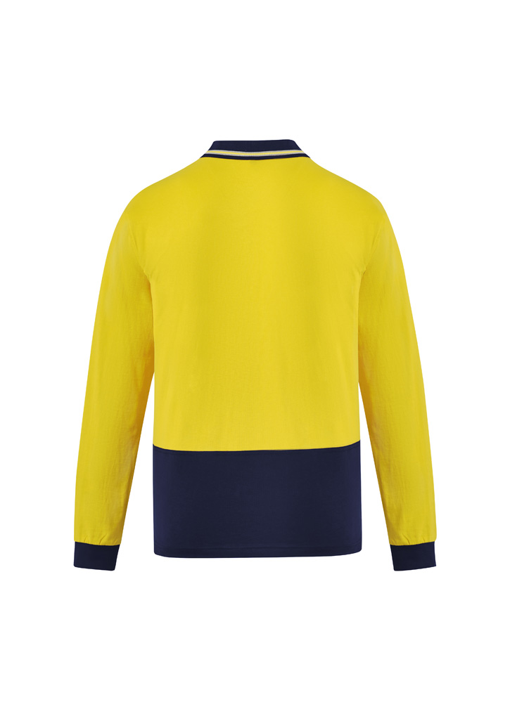 Mens Hi Vis Cotton Long Sleeve Polo - Image 5
