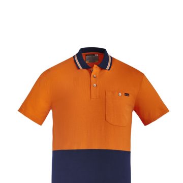 Mens Hi Vis Cotton Short Sleeve Polo