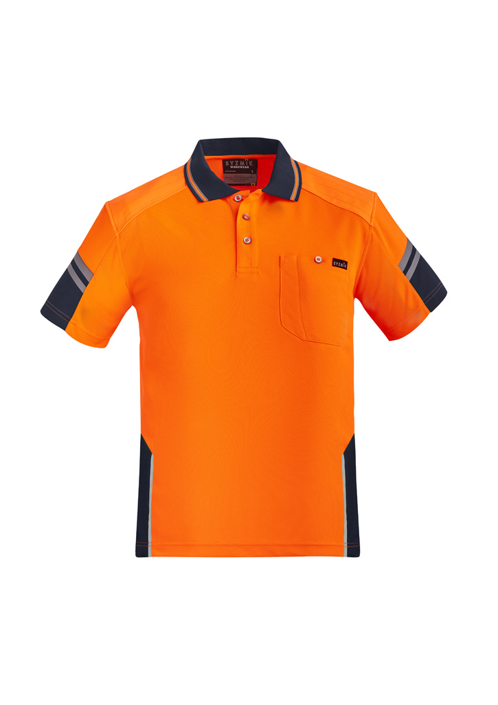 Mens Hi Vis Reinforced Squad Short Sleeve Polo - Image 3
