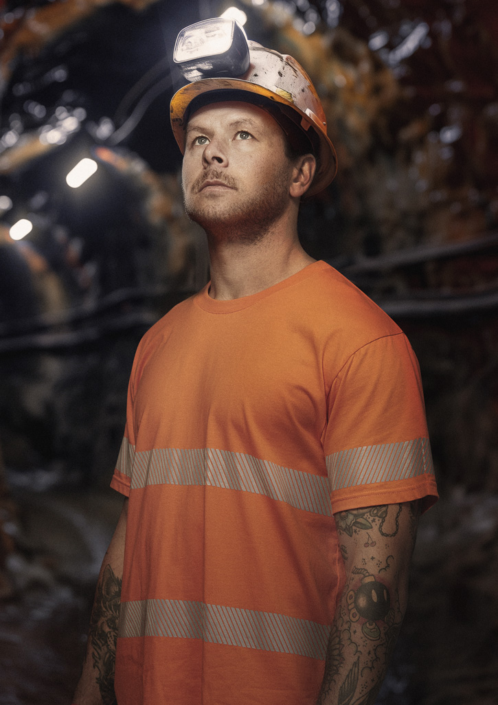 Mens Hi Vis Segmented Tape Cotton Tee