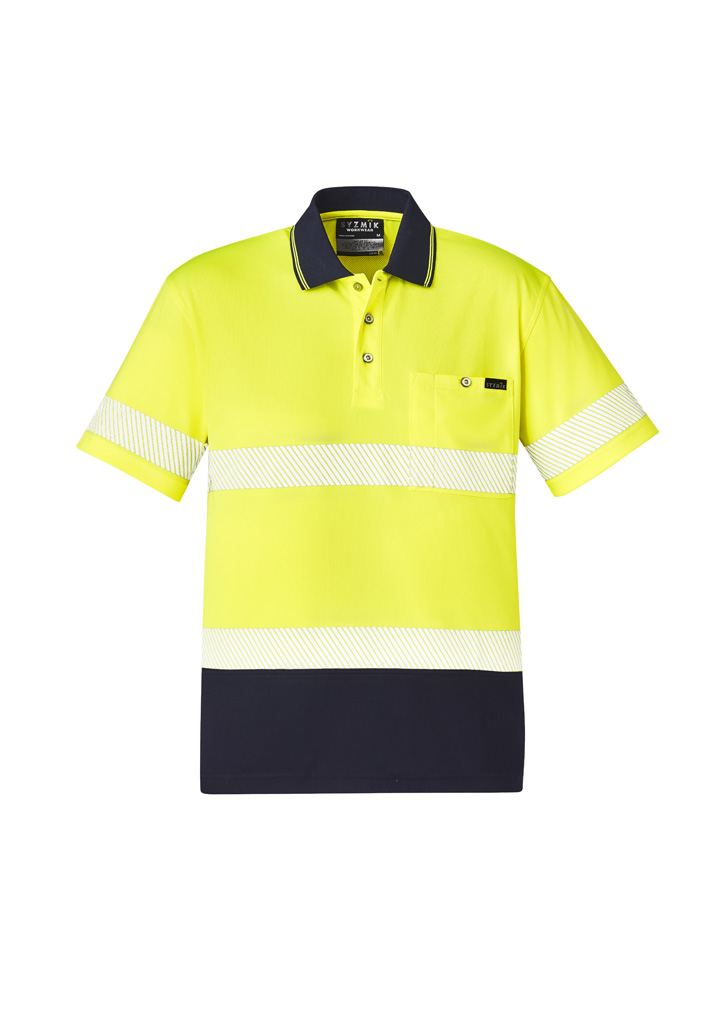 Unisex Hi Vis Segmented Tape Short Sleeve Polo - Image 3