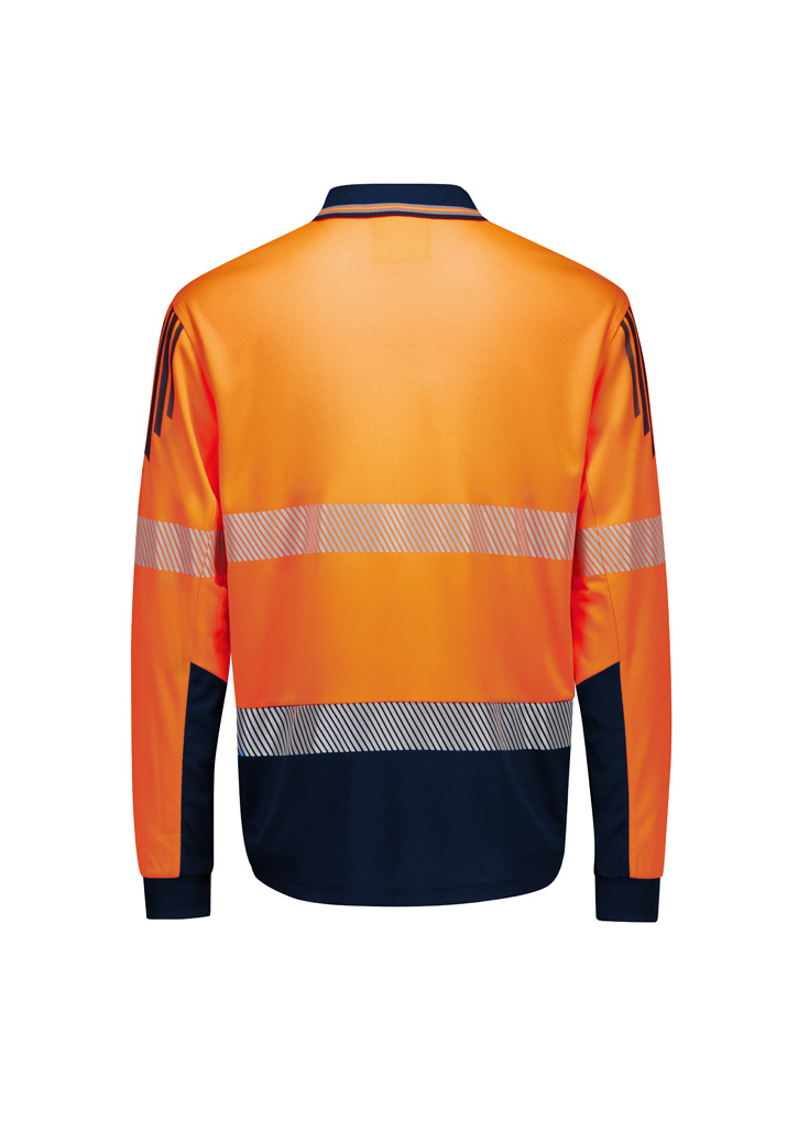 Mens Hi Vis Flux Segmented Tape Long Sleeve Polo - Image 7