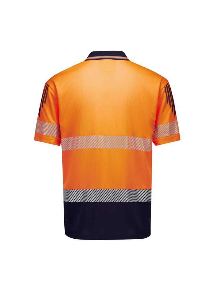 Mens Hi Vis Flux Segmented Tape Short Sleeve Polo - Image 8
