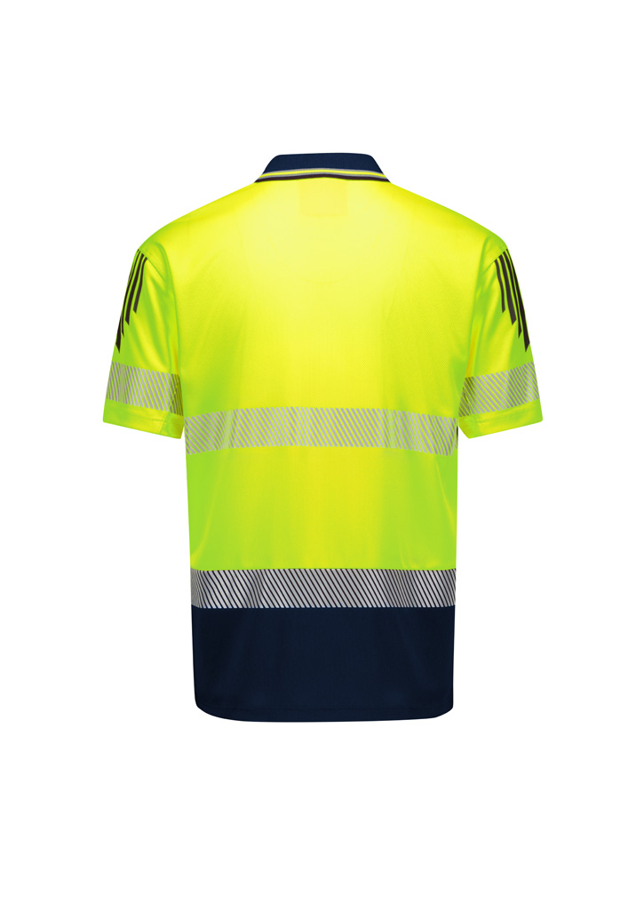 Mens Hi Vis Flux Segmented Tape Short Sleeve Polo - Image 3