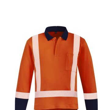 Mens Orange Flame TTMC-W23 X Back Taped Polo