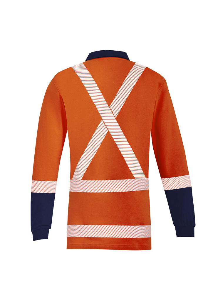 Mens Orange Flame Ttmc-W23 X Back Taped Polo - Image 3