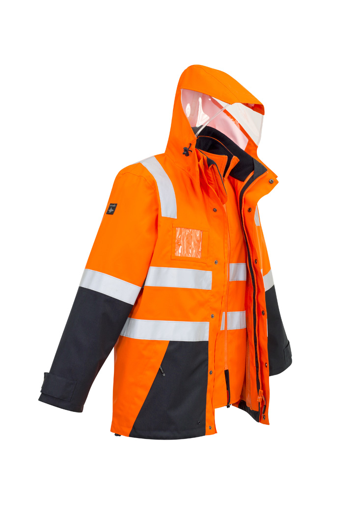 Mens Hi Vis 4 In 1 Waterproof Jacket - Image 8