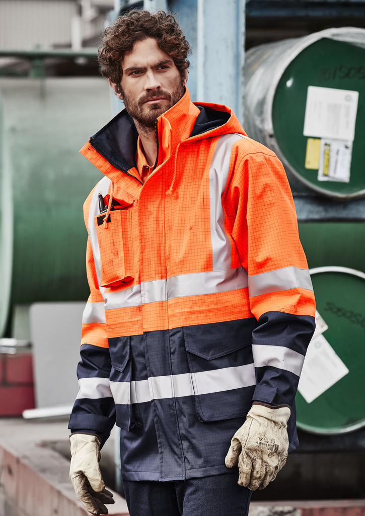 Mens Orange Flame Arc Rated Antistatic Waterproof Jacket - Image 9
