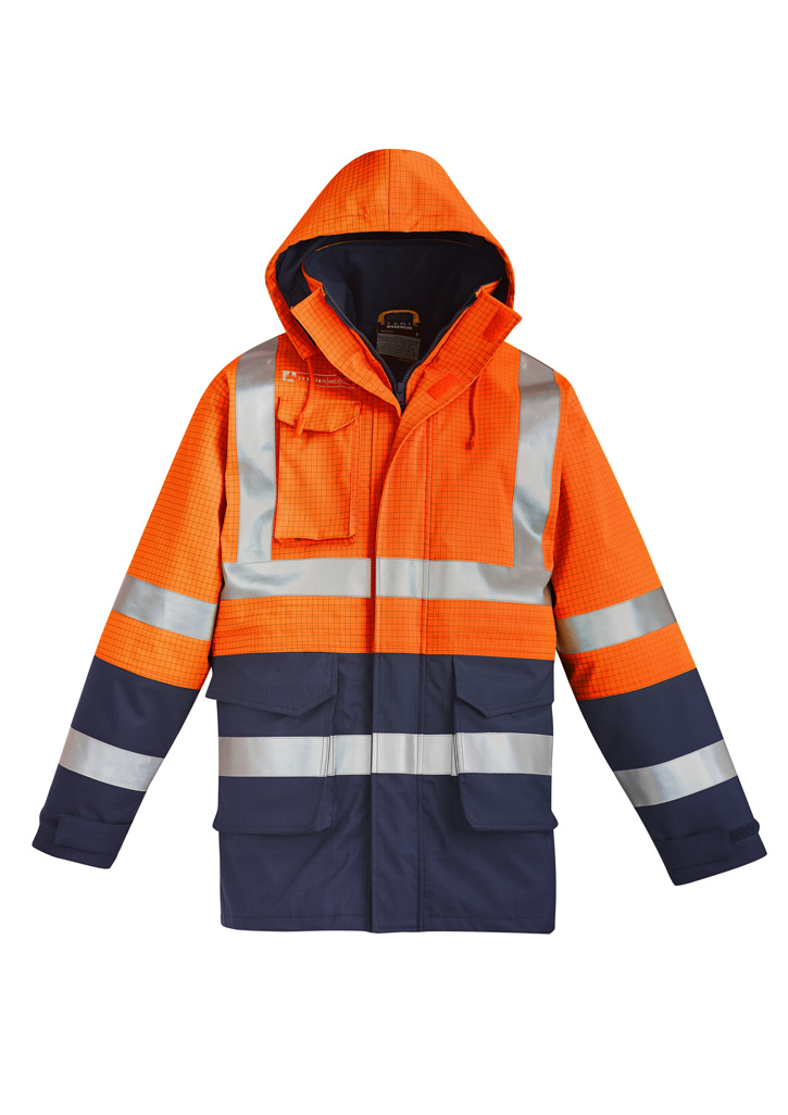 Mens Orange Flame Arc Rated Antistatic Waterproof Jacket - Image 10
