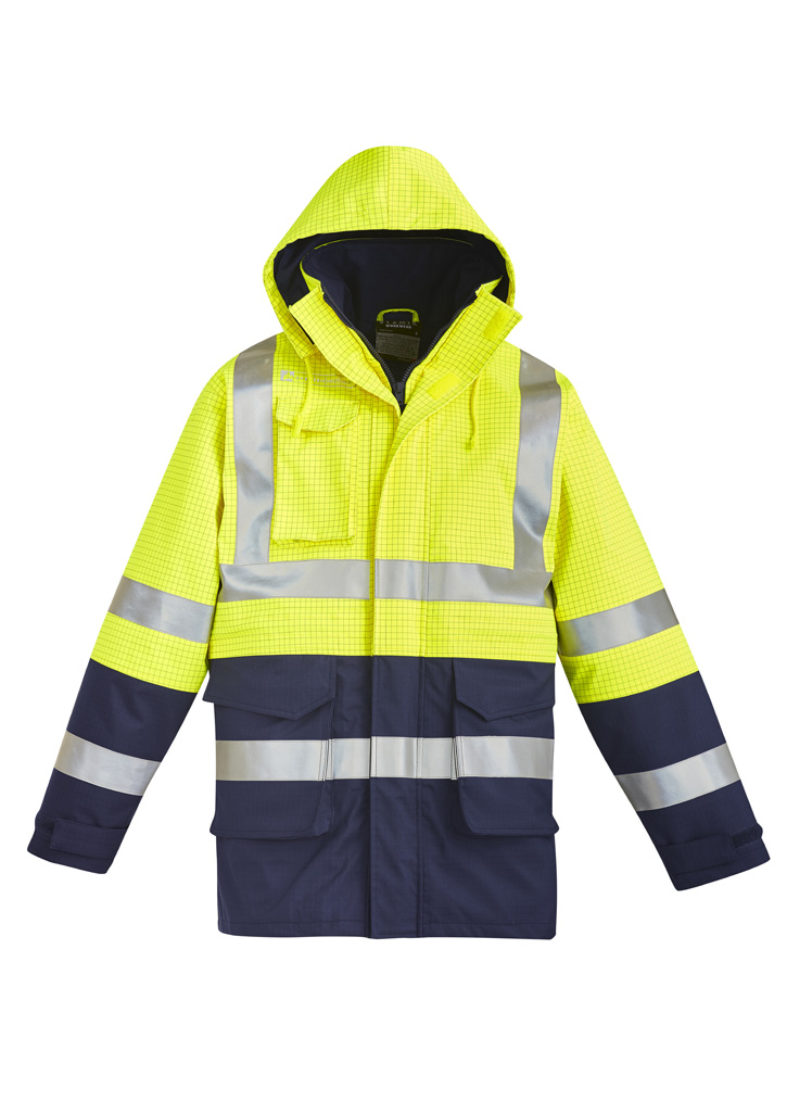 Mens Orange Flame Arc Rated Antistatic Waterproof Jacket - Image 6