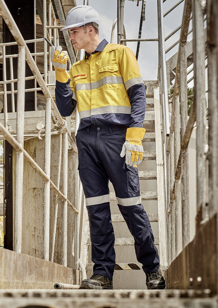 Mens Orange Flame Taped Cargo Pant (Regular) - Image 2