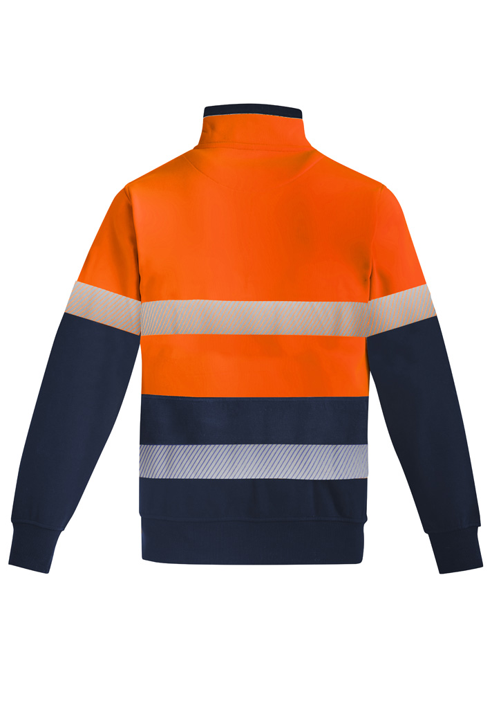 Mens Orange Flame Hi Vis 1/4 Zip Pullover - Hoop Taped - Image 3