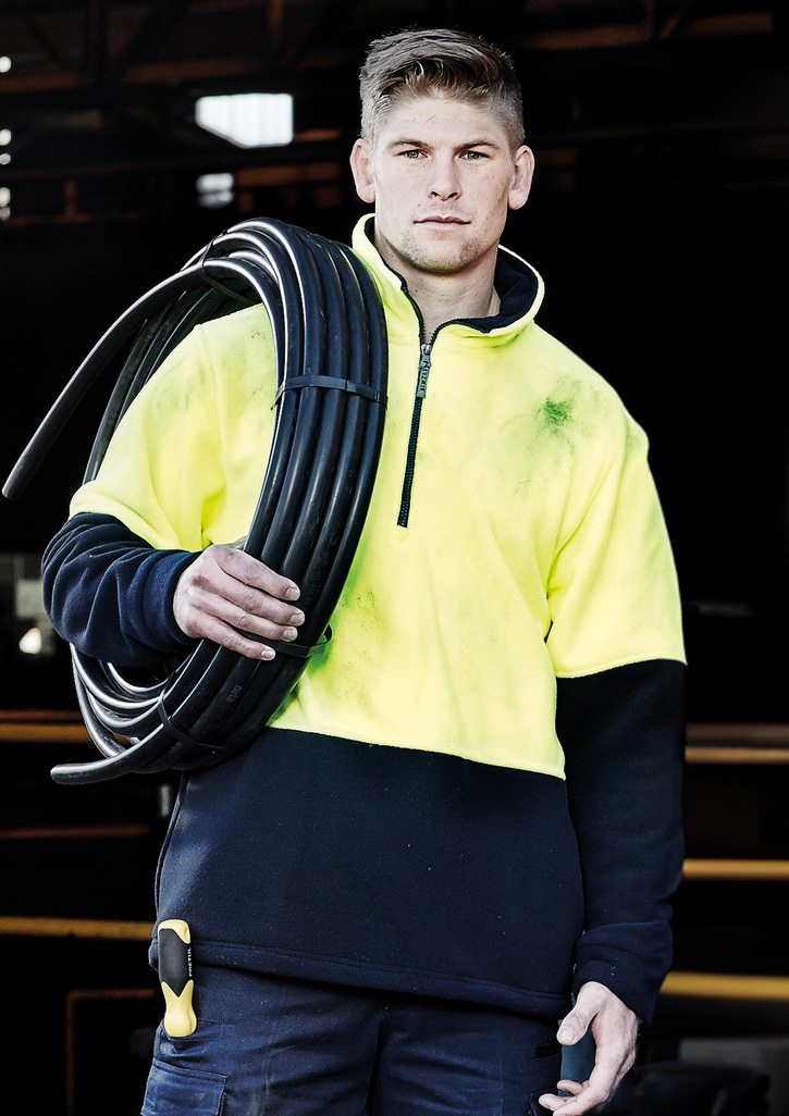 Unisex Hi Vis 1/2 Zip Polar Fleece Pullover - Image 4