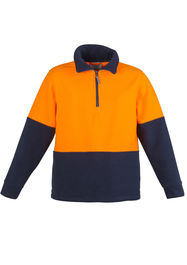 Unisex Hi Vis 1/2 Zip Polar Fleece Pullover - Image 2