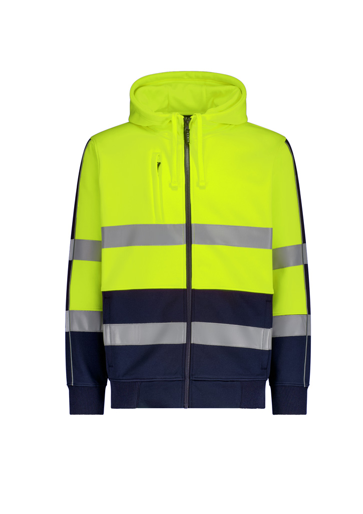 Unisex Hi Vis Full Zip Stretch Taped Hoodie - Image 6