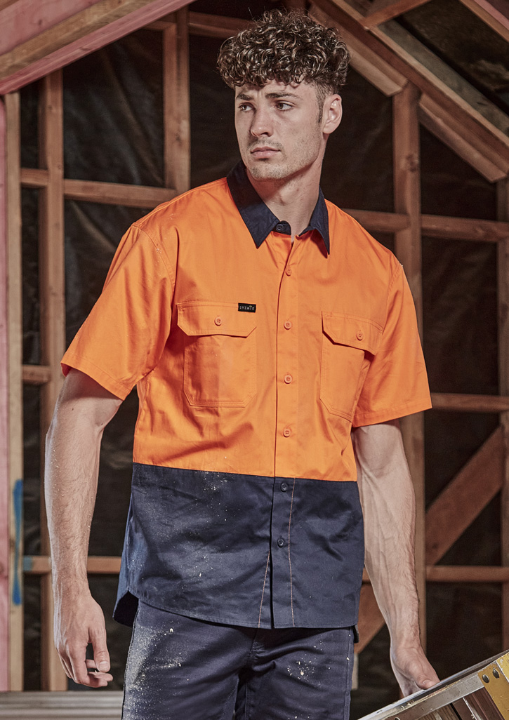 Mens Hi Vis Short Sleeve Shirt - Image 4