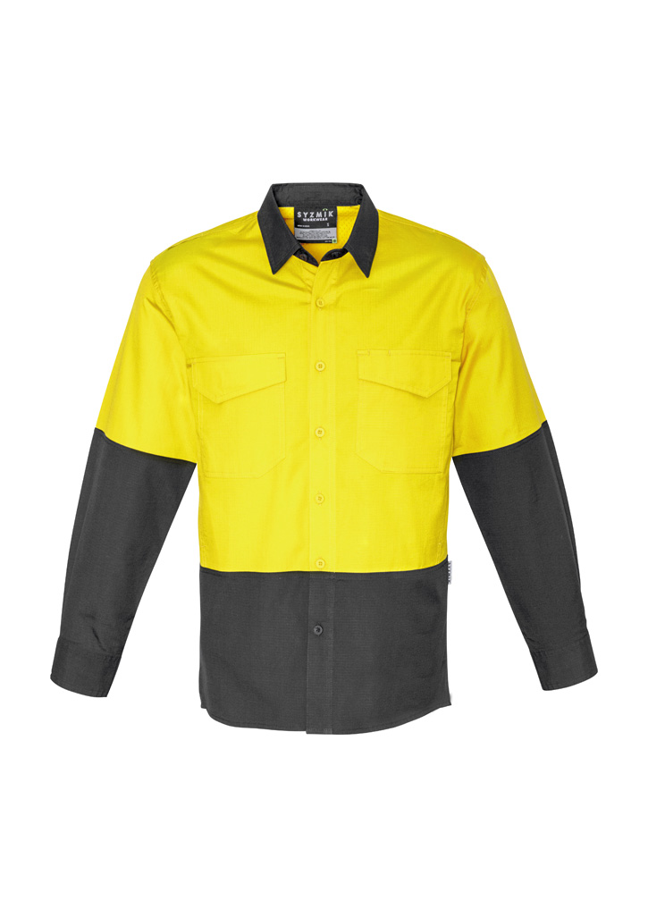 Mens Rugged Cooling Hi Vis Long Sleeve Shirt - Image 2