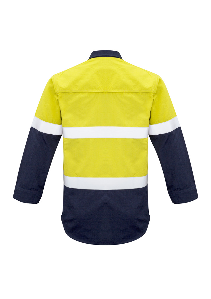 Mens Red Flame Hi Vis Shirt - Hoop Taped- Clearance - Image 3