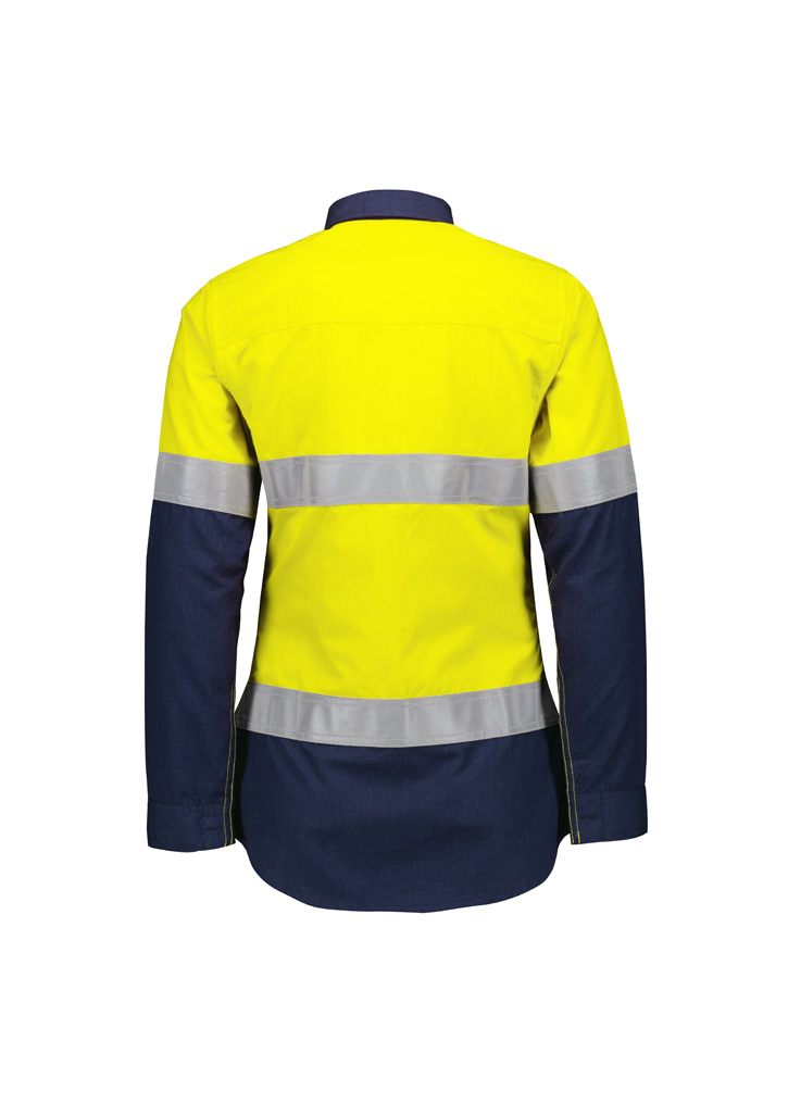 Womens Orange Flame Lightweight Ripstop Taped Shirt - Image 6