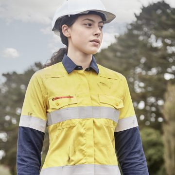 Womens Orange Flame Lightweight Ripstop Taped Shirt