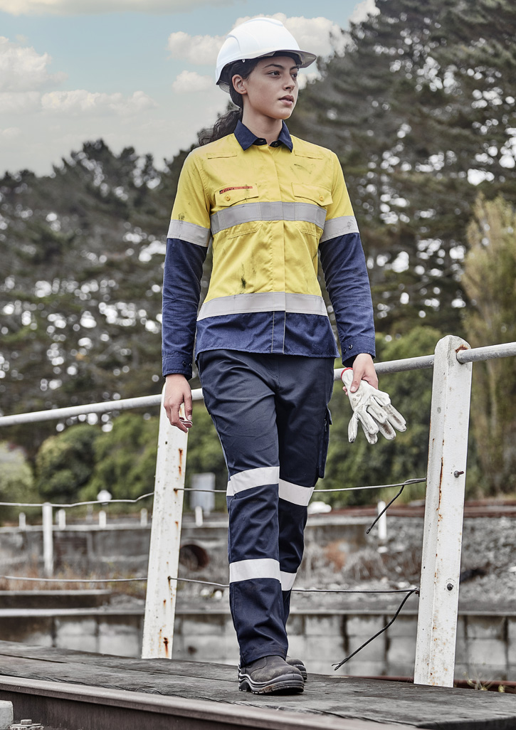 Womens Orange Flame Lightweight Ripstop Taped Shirt - Image 3