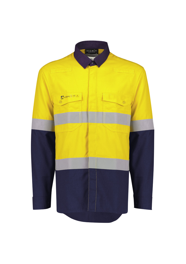 Mens Orange Flame Lightweight Ripstop Shirt - Hoop Taped - Image 8