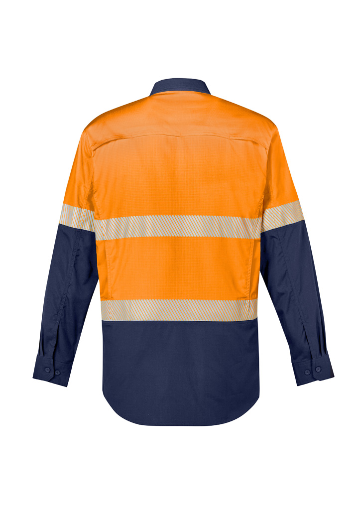Mens Rugged Cooling Hi Vis Segmented Tape Long Sleeve Shirt - Image 6