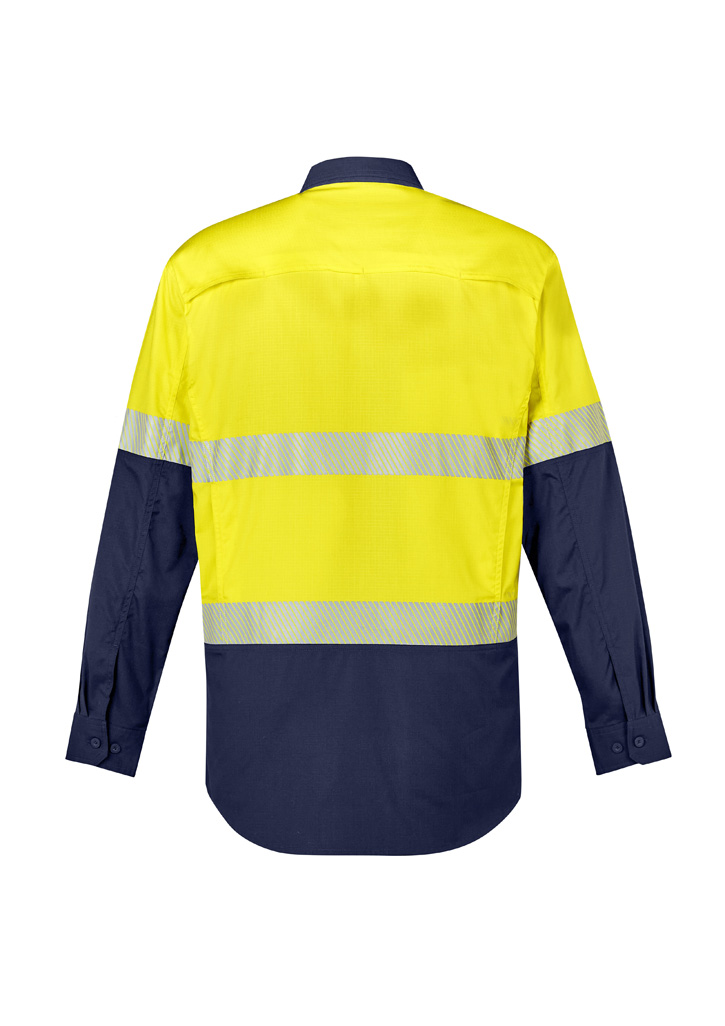 Mens Rugged Cooling Hi Vis Segmented Tape Long Sleeve Shirt - Image 10