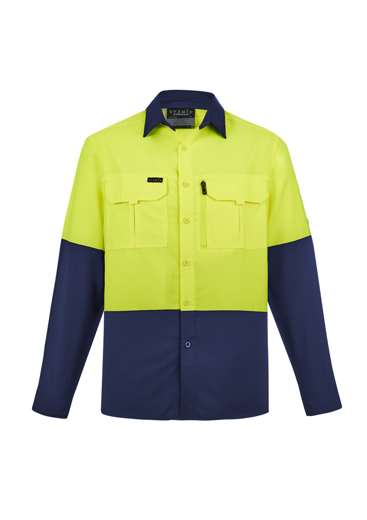 Mens Hi Vis Outdoor Long Sleeve Shirt - Image 5