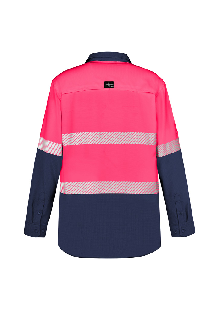 Mens Hi Vis Outdoor Segmented Tape Long Sleeve Shirt - Image 8