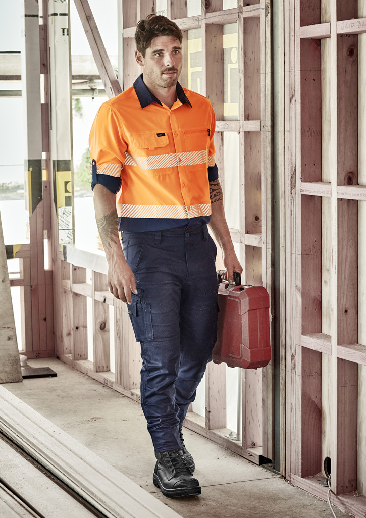 Mens Hi Vis Outdoor Segmented Tape Long Sleeve Shirt - Image 9