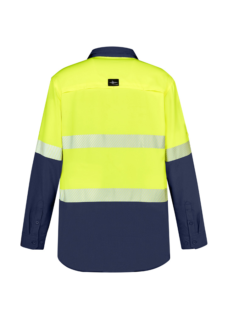 Mens Hi Vis Outdoor Segmented Tape Long Sleeve Shirt - Image 5