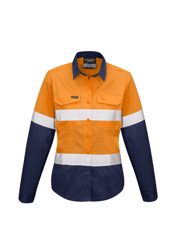Womens Rugged Cooling Hi Vis Taped Long Sleeve Shirt - Image 6