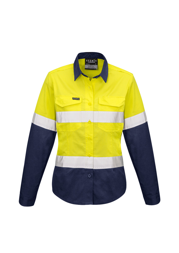 Womens Rugged Cooling Hi Vis Taped Long Sleeve Shirt - Image 3